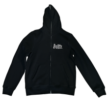 Load image into Gallery viewer, RHINESTONE  FULL ZIP UP BLACK/SILVER
