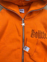 Load image into Gallery viewer, RHINESTONE  FULL ZIP UP ORANGE/BLACK
